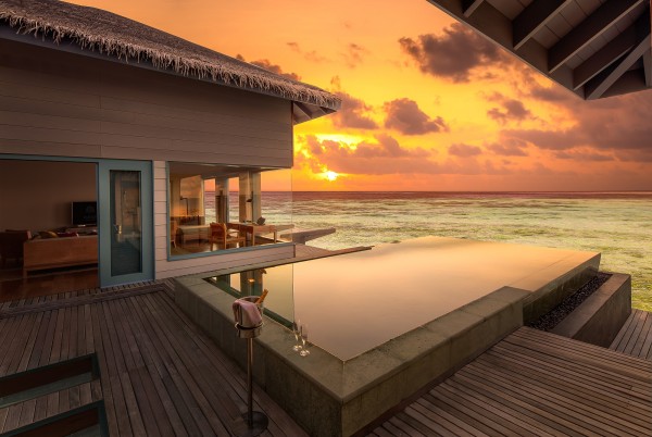 Sunset Over Water Pool Villa
